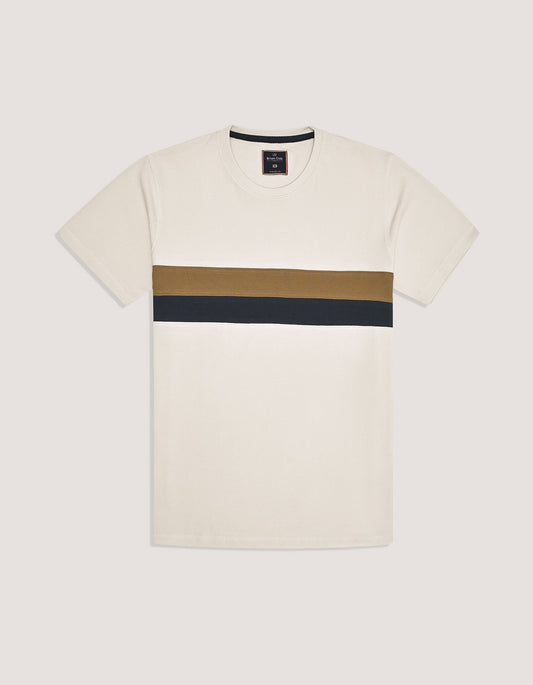 Off White Contrast Stripe T-Shirt