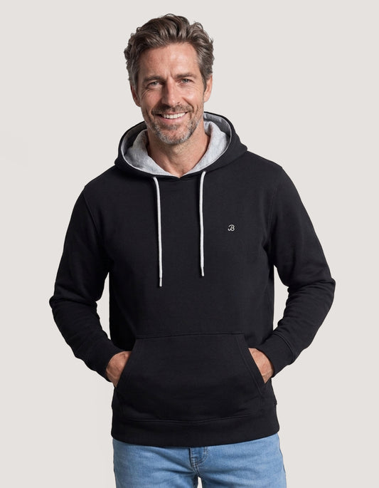 Sweat à capuche en polaire uni noir