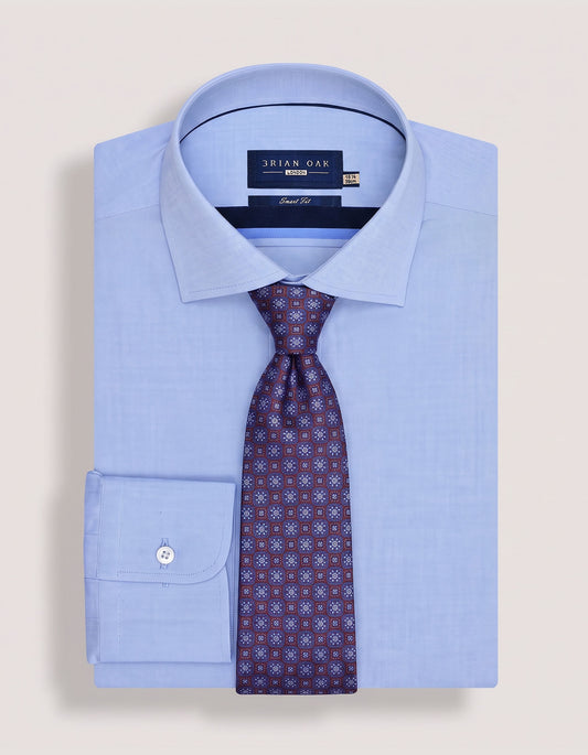 Maroon and Blue Floral Tie