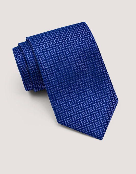Blue Check Pattern Mens Tie
