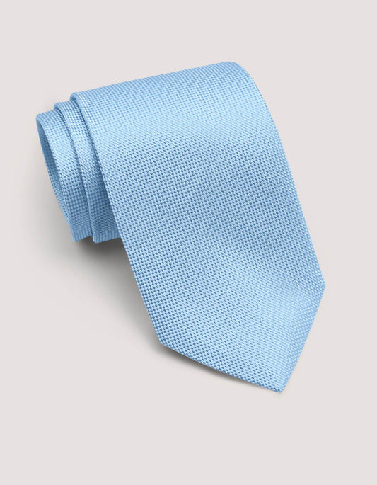 Sky Blue Self Printed Silk Tie
