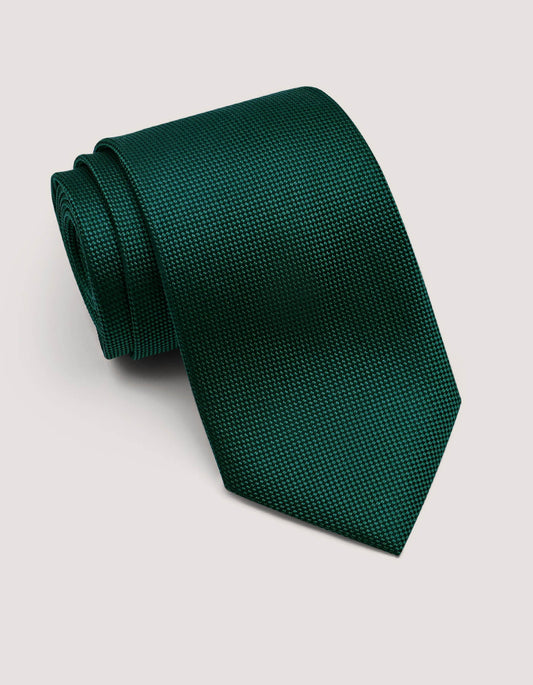 Hunter Green Self Printed Silk Tie