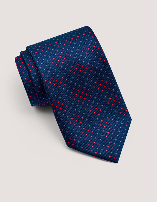 Dotted Red Mens Silk Tie