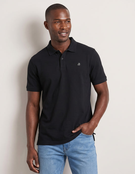 Polo piqué uni noir