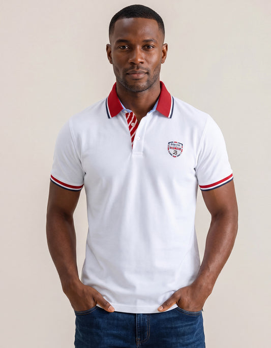 Polo en coton de créateur - Blanc
