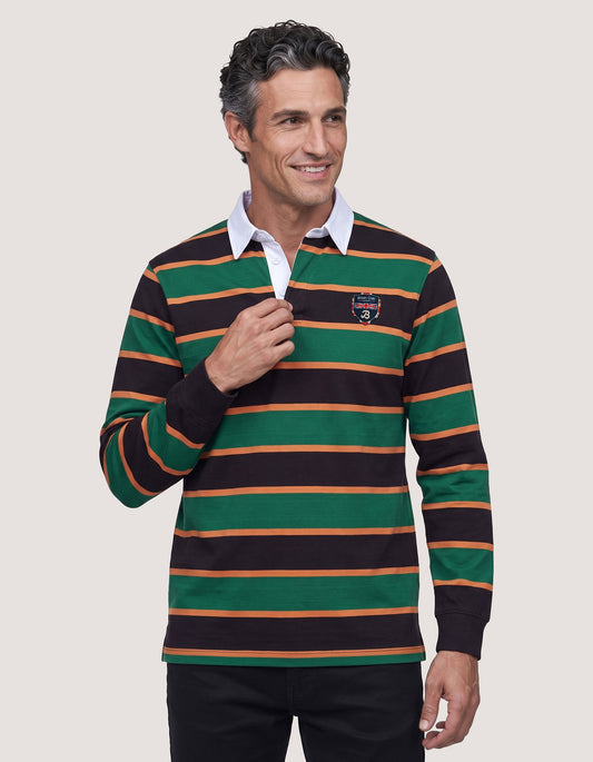 British Green Striped Rugby Shirt