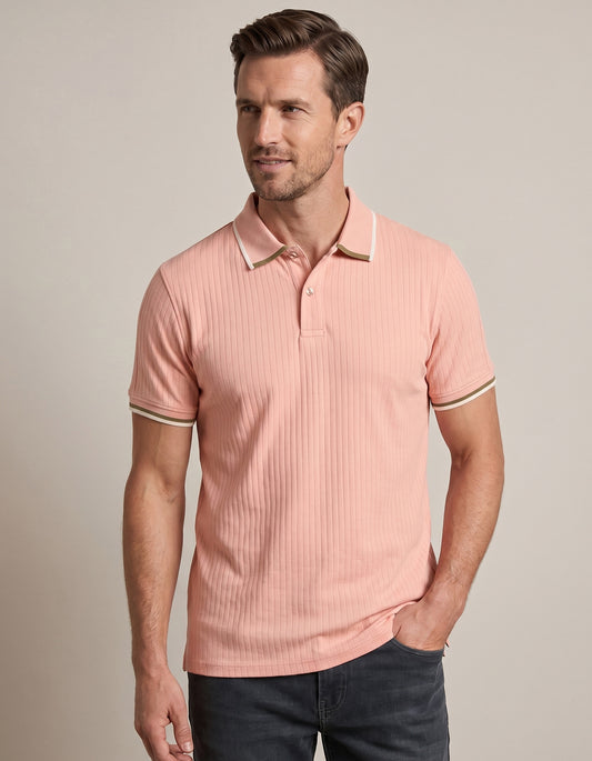 Polo texturé rose de créateur