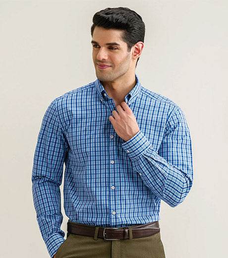 Blue Check Casual Shirt