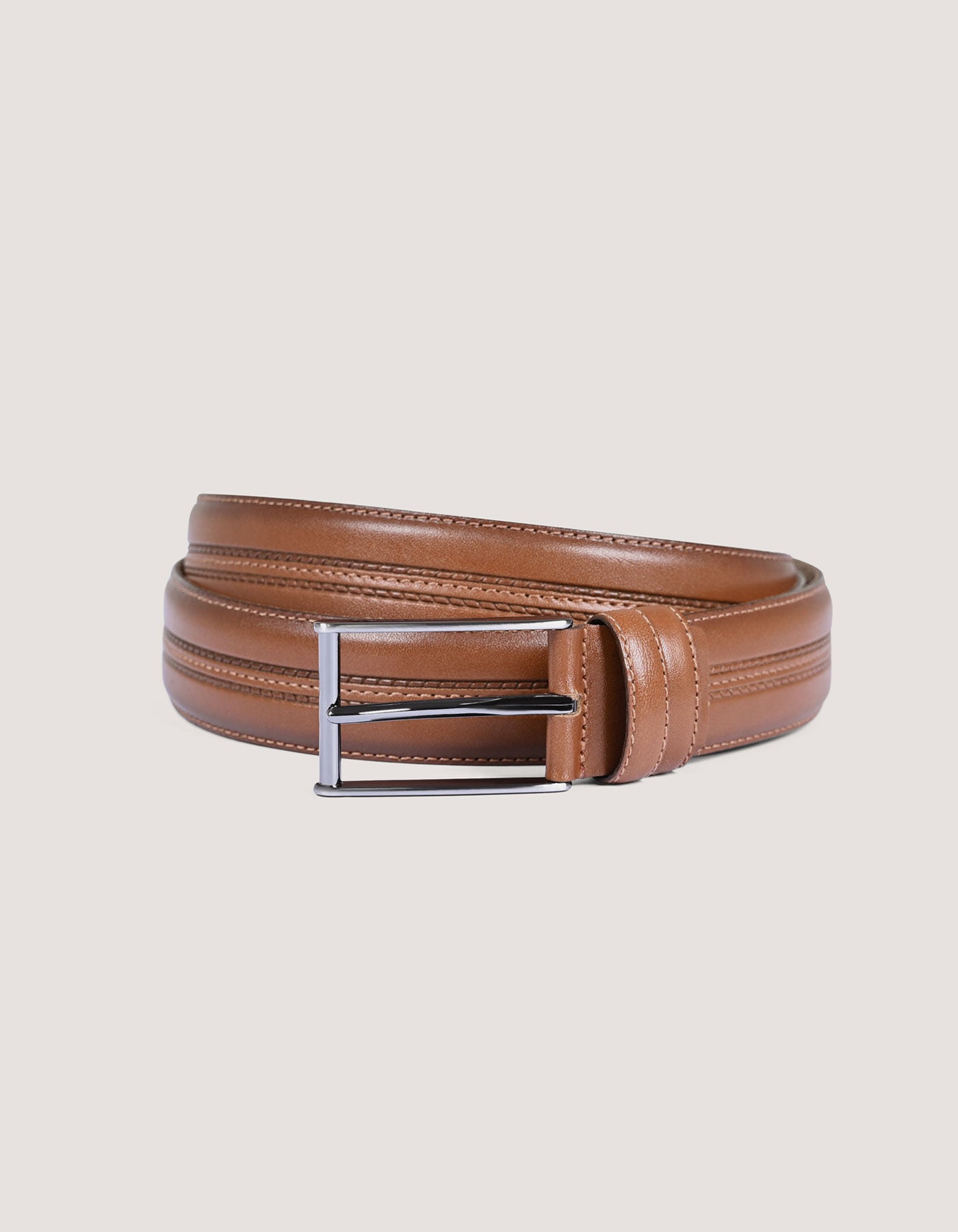 Embroidered Tan Formal Belt