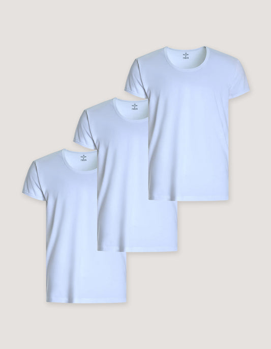 3 Pack White Half Sleeve Cotton Vests