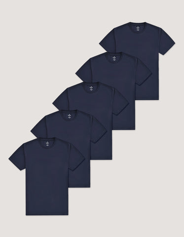 5 Pack Navy Essential Cotton Tees