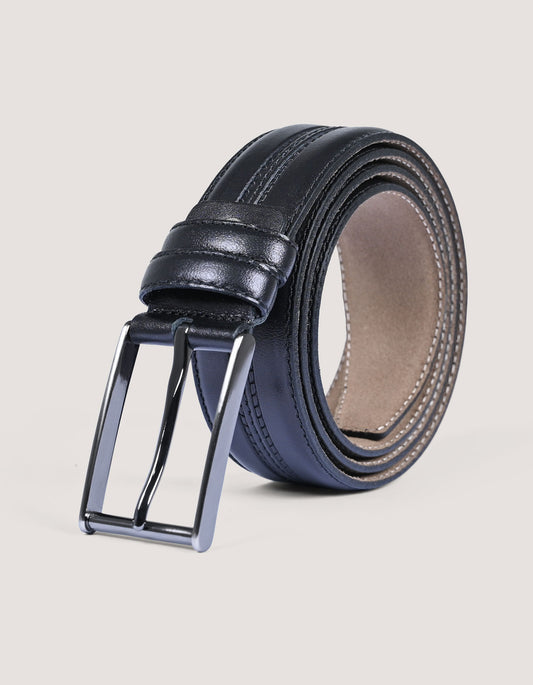 Black Center Stitched Formal Belt