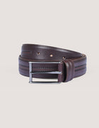 Center Stitched Dark Brown Formal Belt