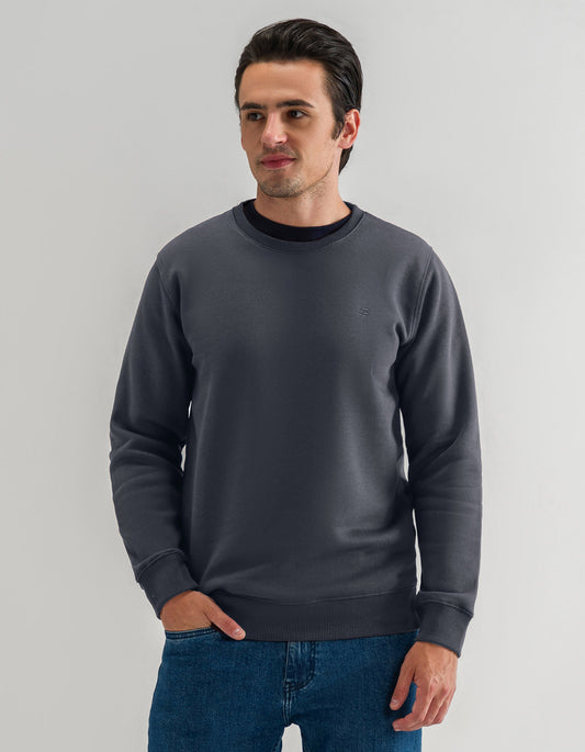 Classic Charcoal Crew Neck Sweatshirt