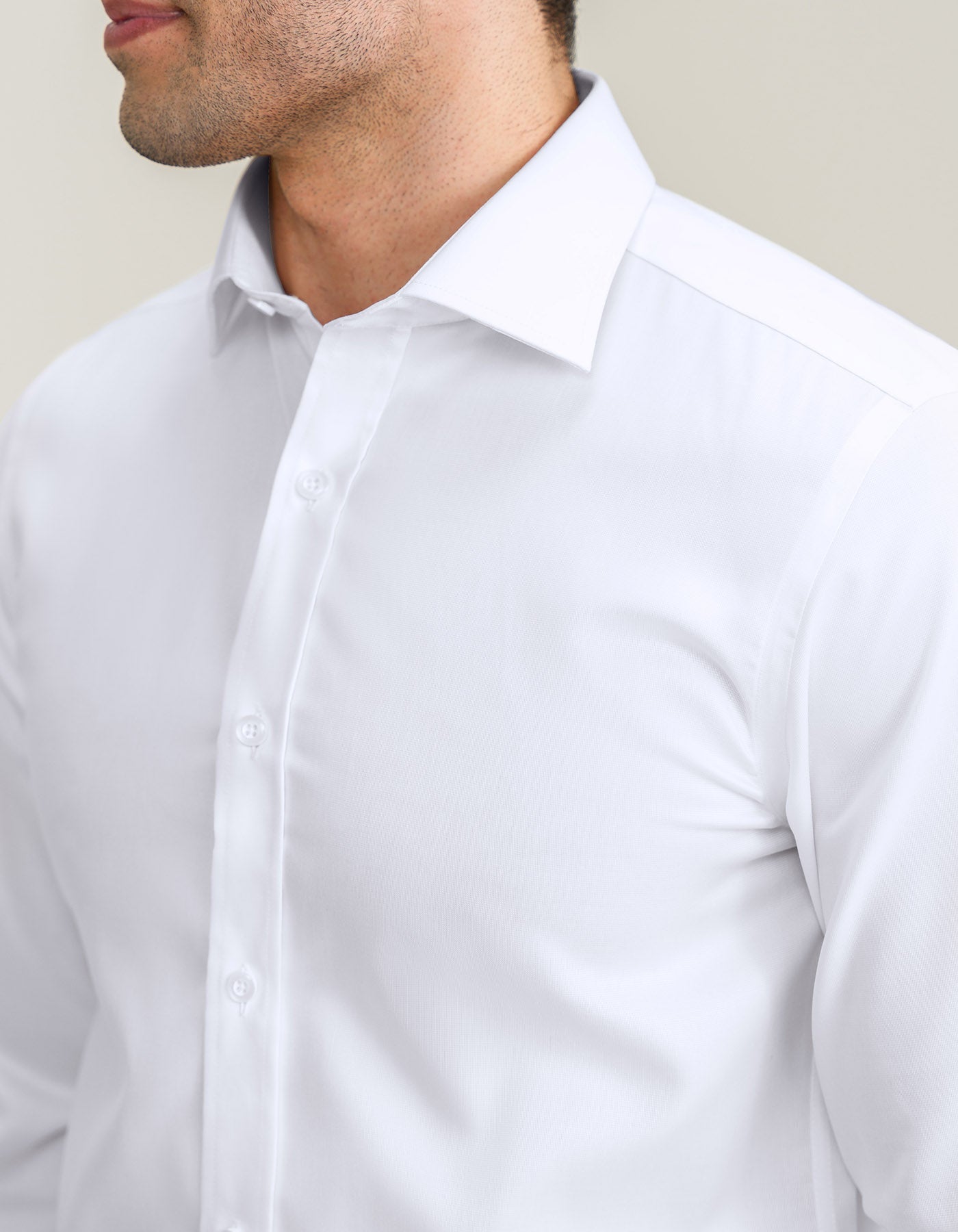 White Self Textured Formal Shirt