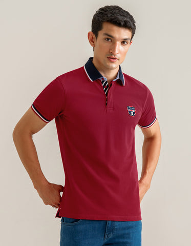 Red Designer Polo Shirt