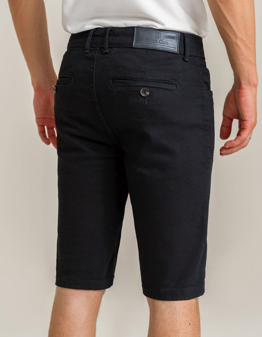 Black Smart Fit Denim Shorts