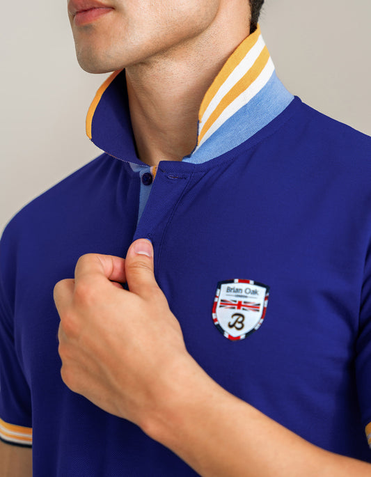 Electric Blue Designer Polo Shirt