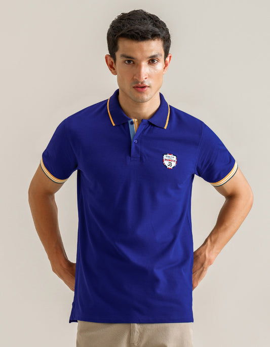 Electric Blue Designer Polo for Men