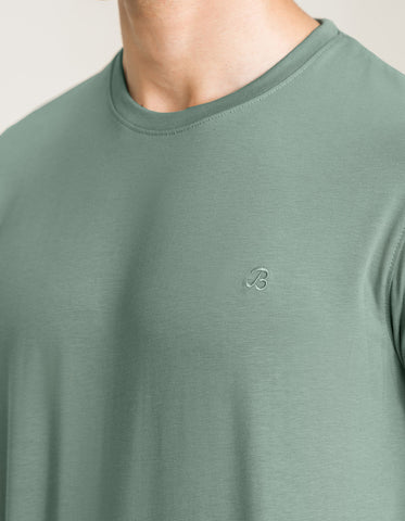 Premium Cotton T-Shirt – Moss Green