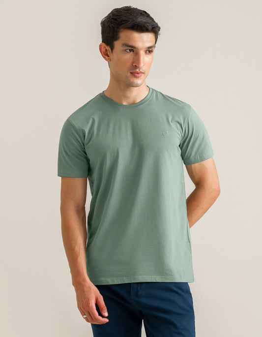 Premium Cotton T-Shirt – Moss Green