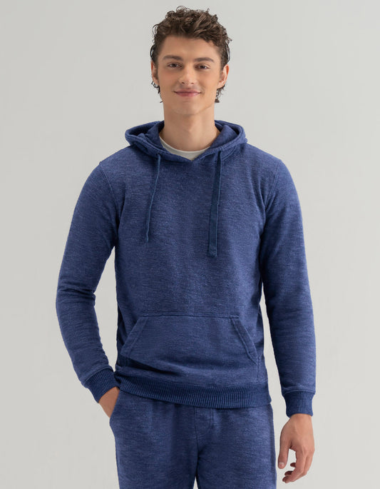 Navy Textured Pullover Nantucket Hoodie