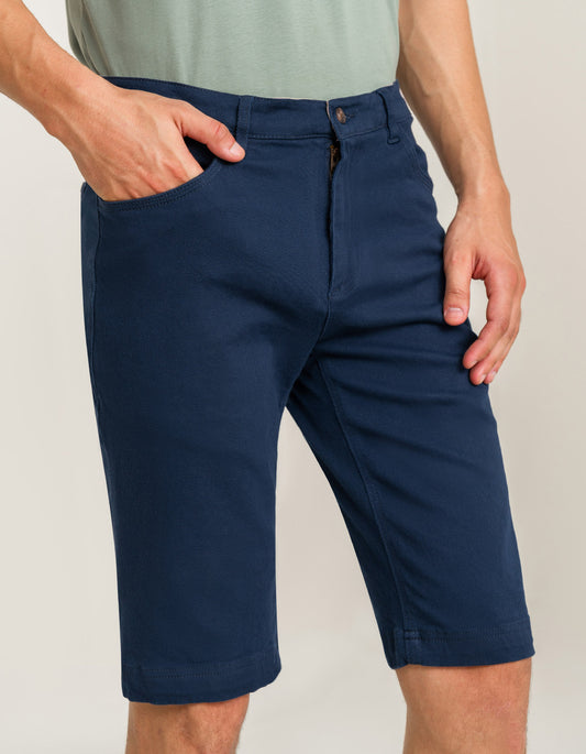 Navy Smart Fit Denim Shorts