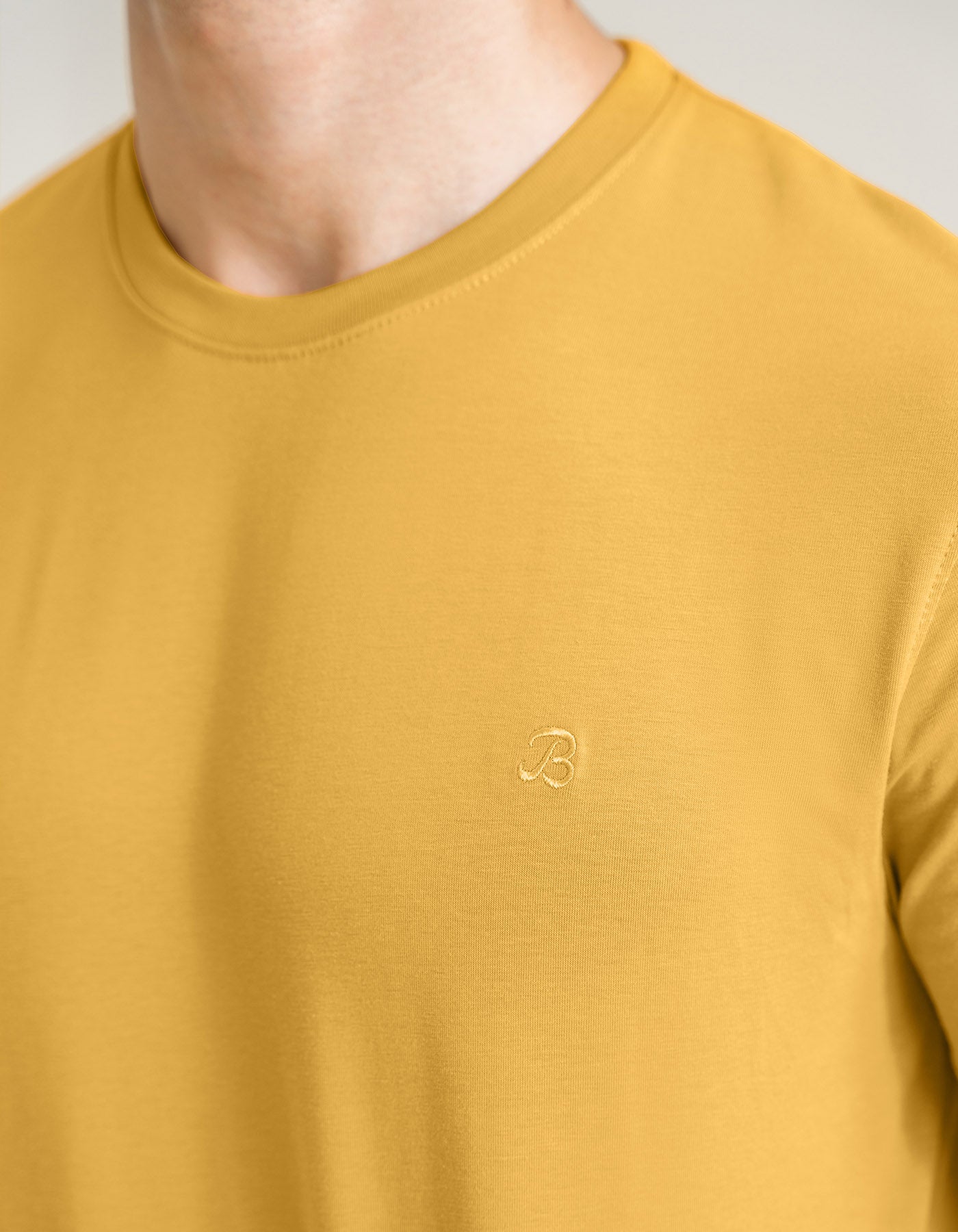 Men's Premium Plain Mustard T-Shirt | Brian Oak