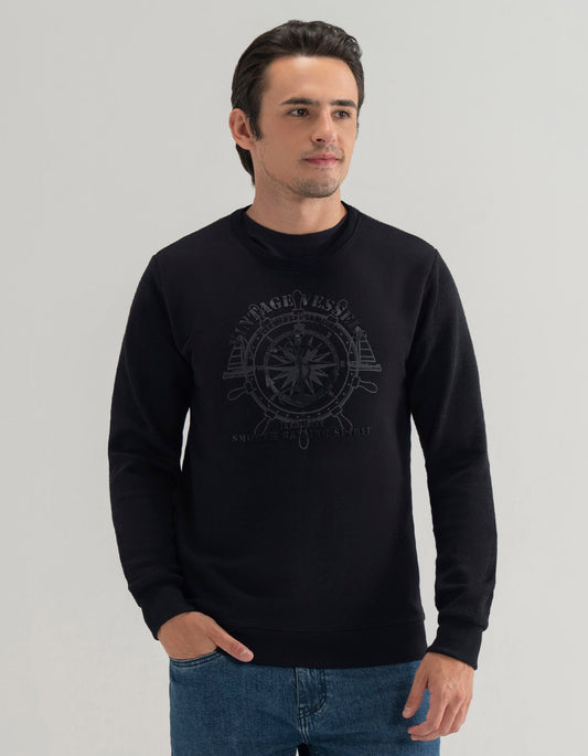 Sudadera con estampado náutico - Negro