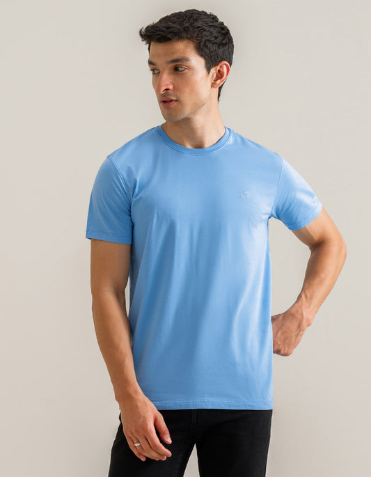 Premium Cotton T-Shirt – Sky Blue