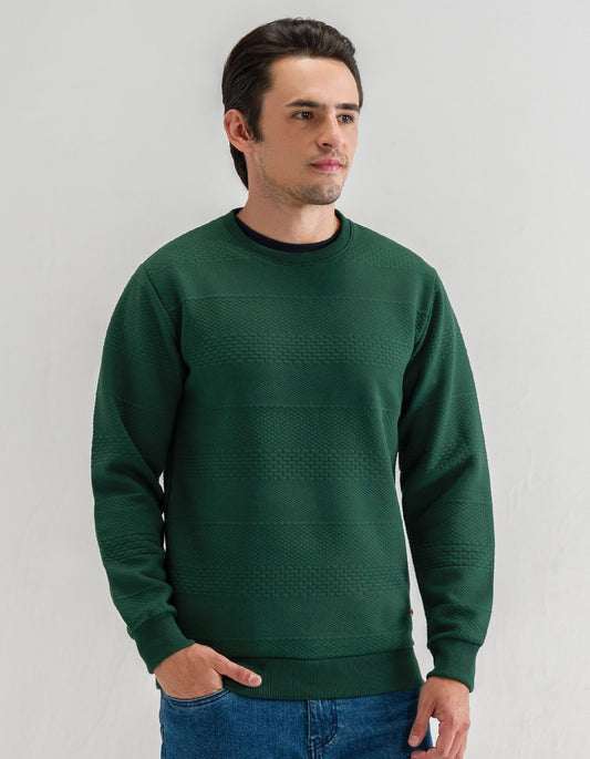 British Green Textured Jacquard Sweatshirt