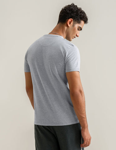 Camiseta de algodón premium en color gris jaspeado