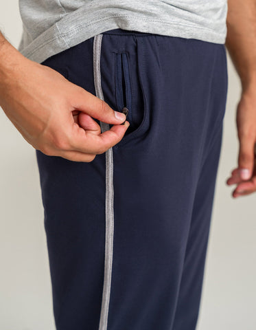 Pantalones de jersey de corte regular - Azul marino