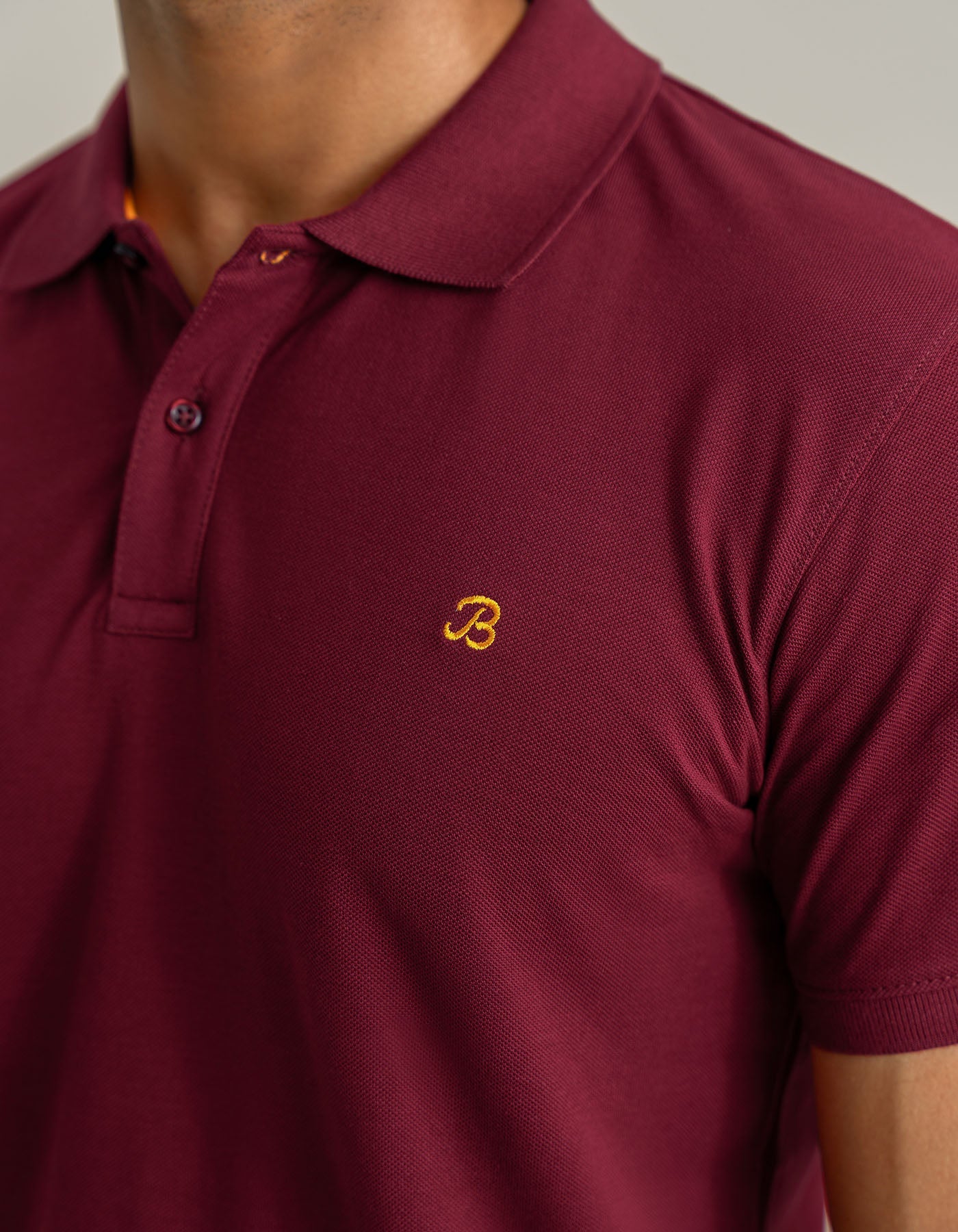 Maroon Plain Pique Polo