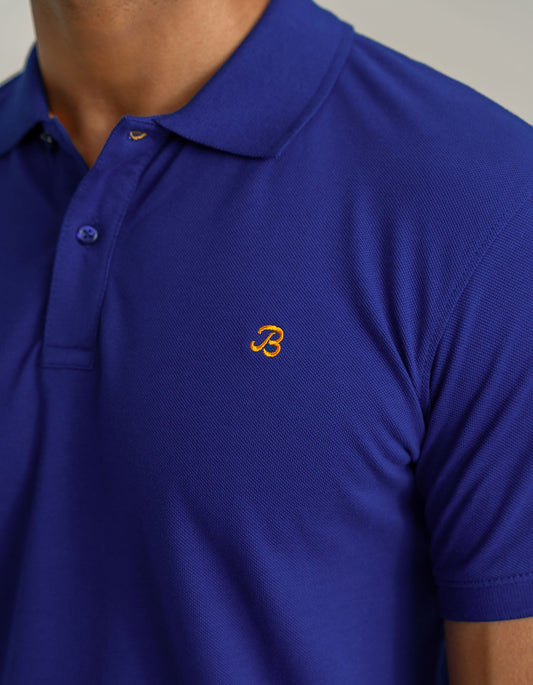 Electric Blue Soft Cotton Polo