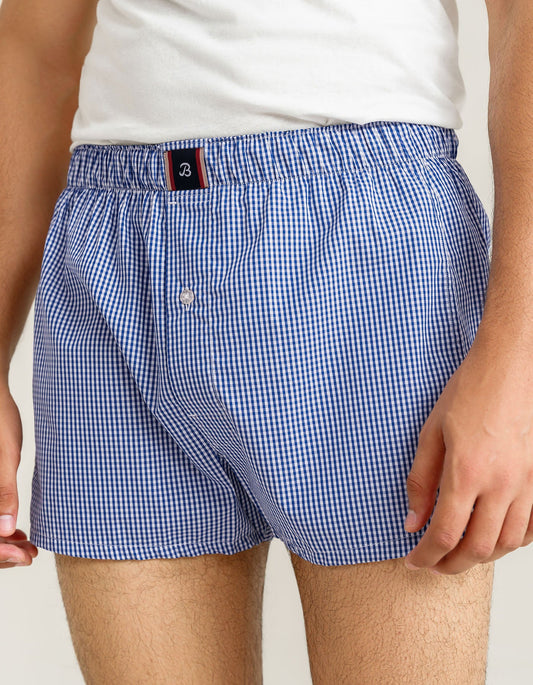 Royal Blue Woven Check Boxer