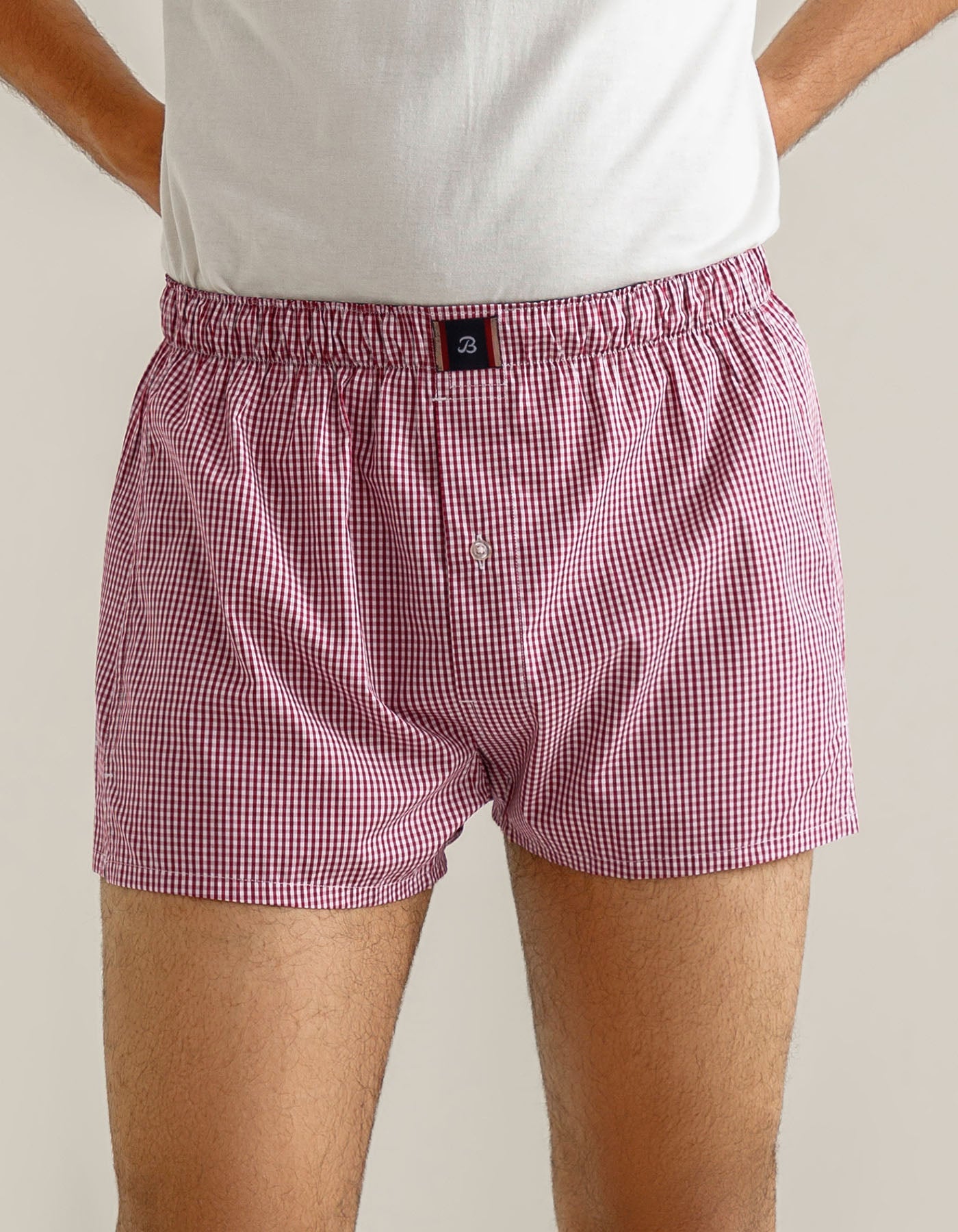 Not Red Boxer Mens Red Checkered Woven Boxer | Brian Oak UK