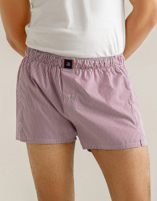 Maroon Striped Cotton Boxers