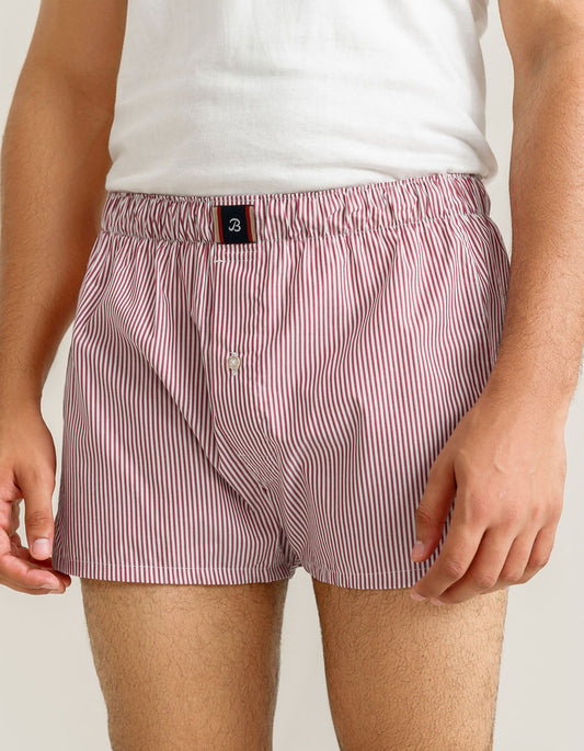 Maroon Striped Cotton Boxers