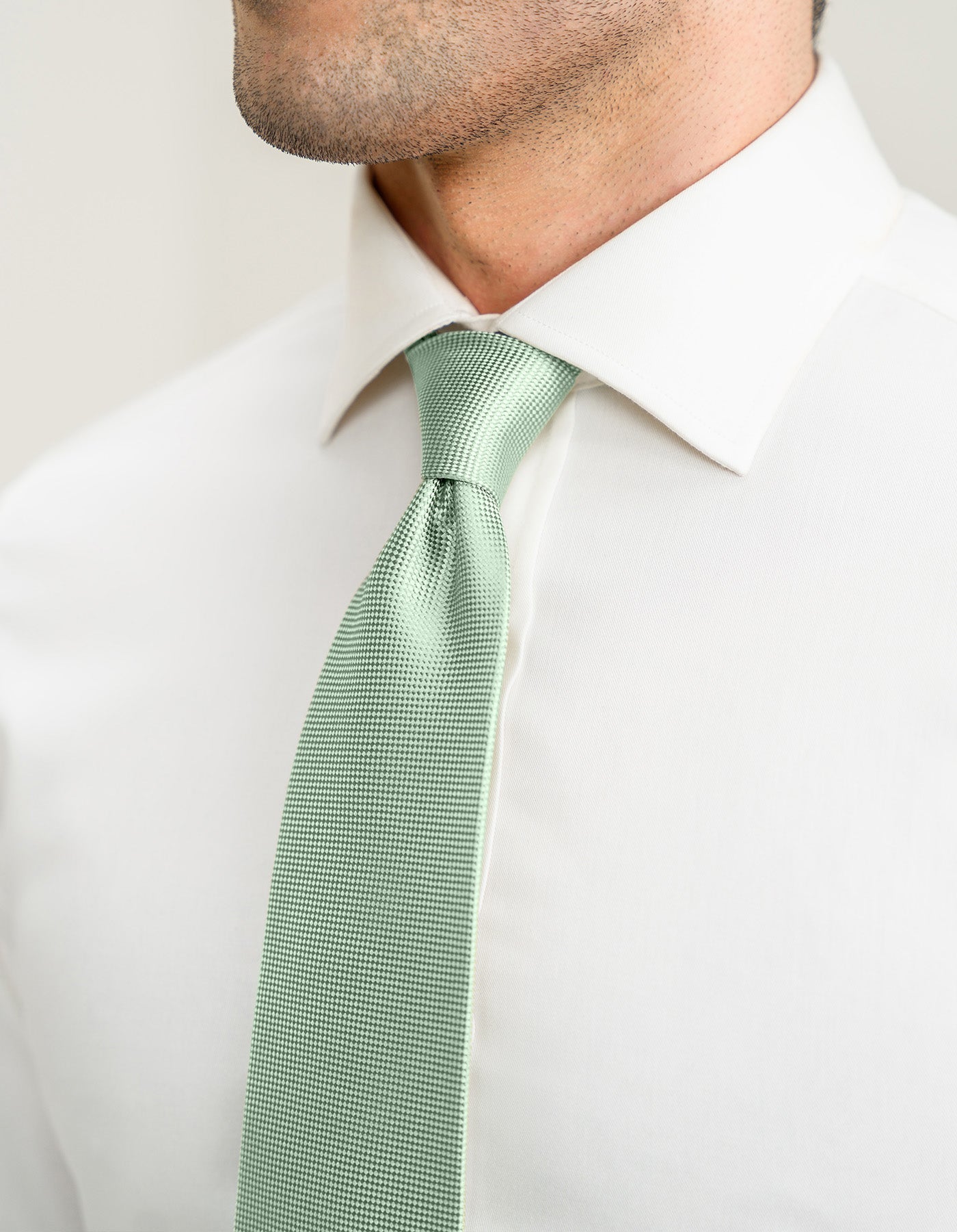 Mint Green Self Print Silk Tie