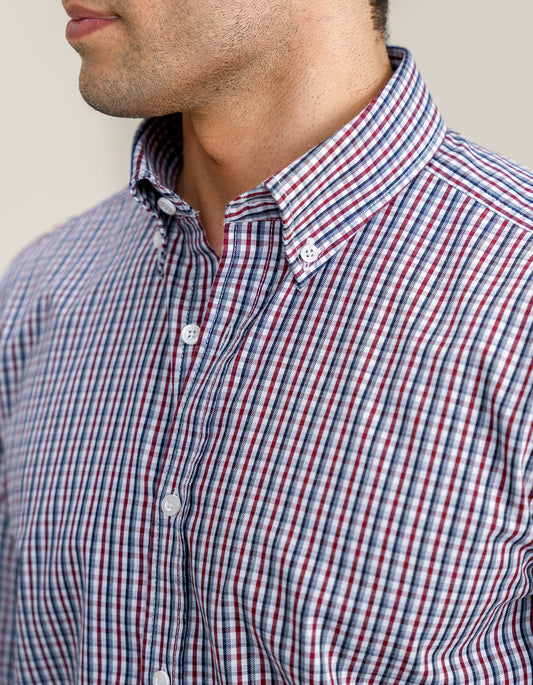 Camisa informal a cuadros - Granate oscuro