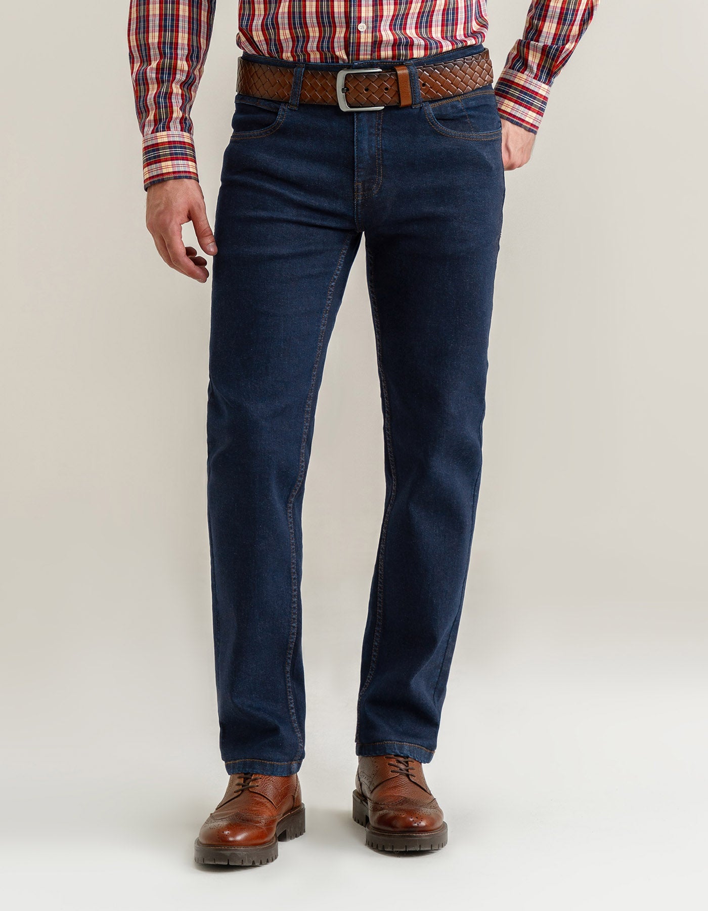 Mens Dark Blue Denim Jeans