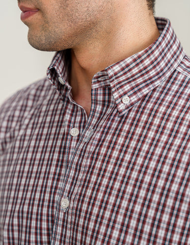 Maroon Smart Fit Casual Check Shirt