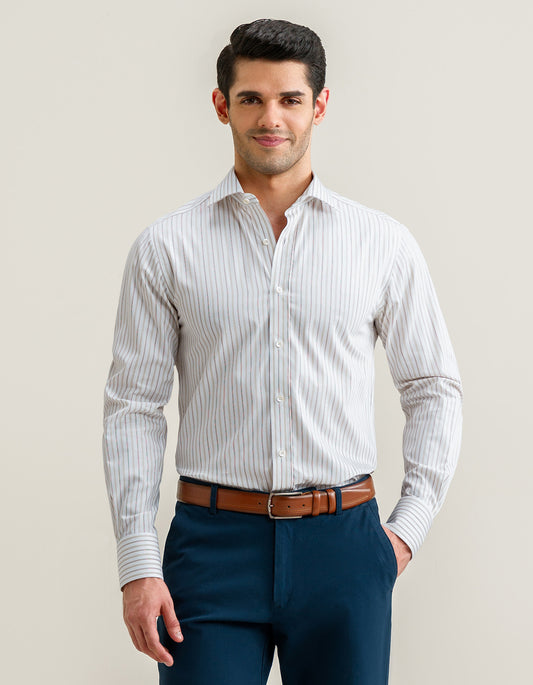 Striped Twill Dress Shirt – Fawn