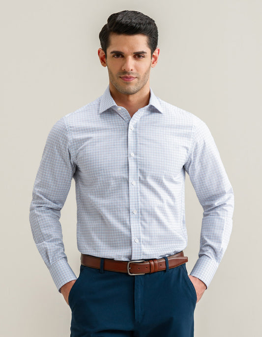 Easy Care Check Shirt - Coffee Brown