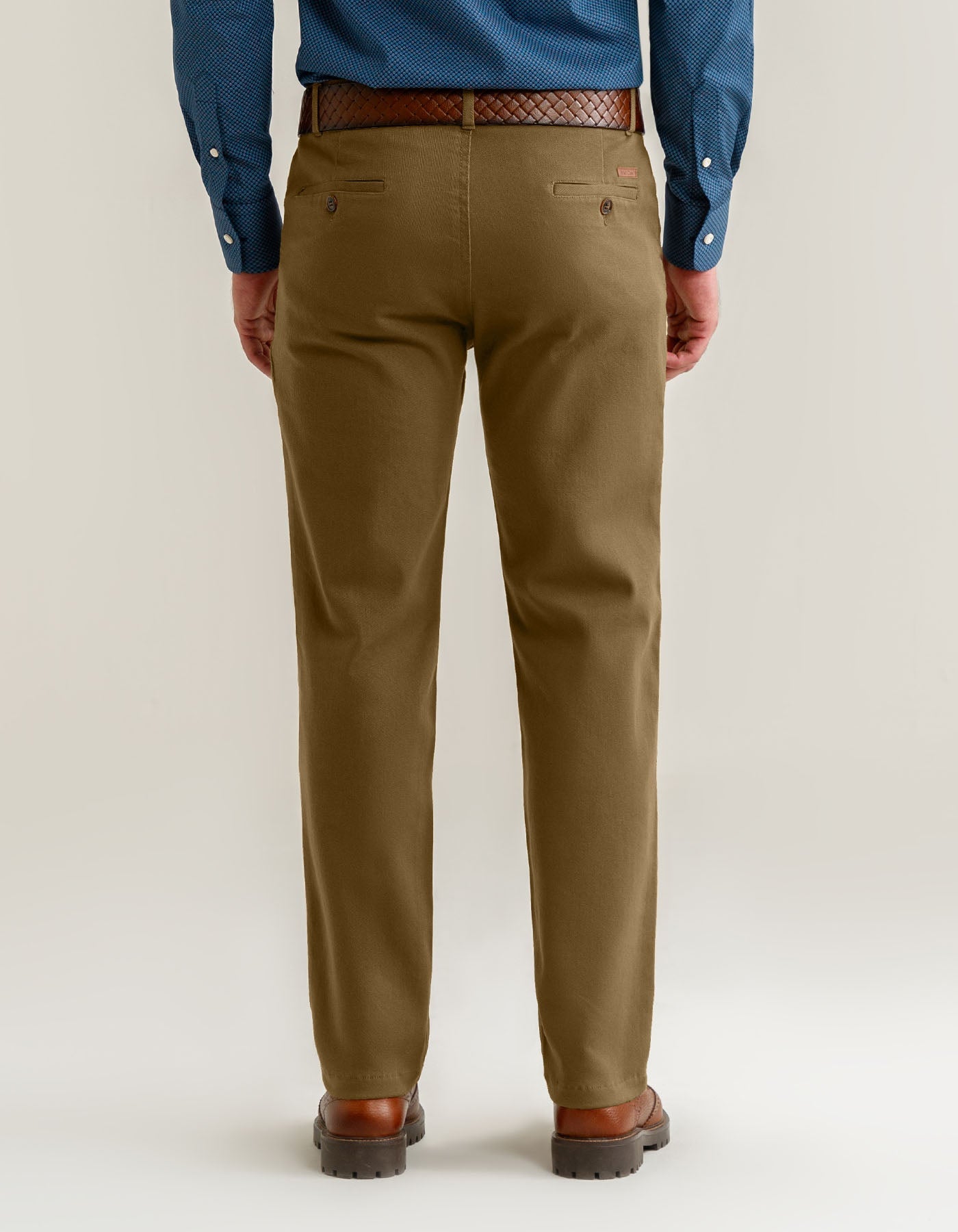 Mens Smart Fit Camel Colour Denim Brian Oak UK - Main Image