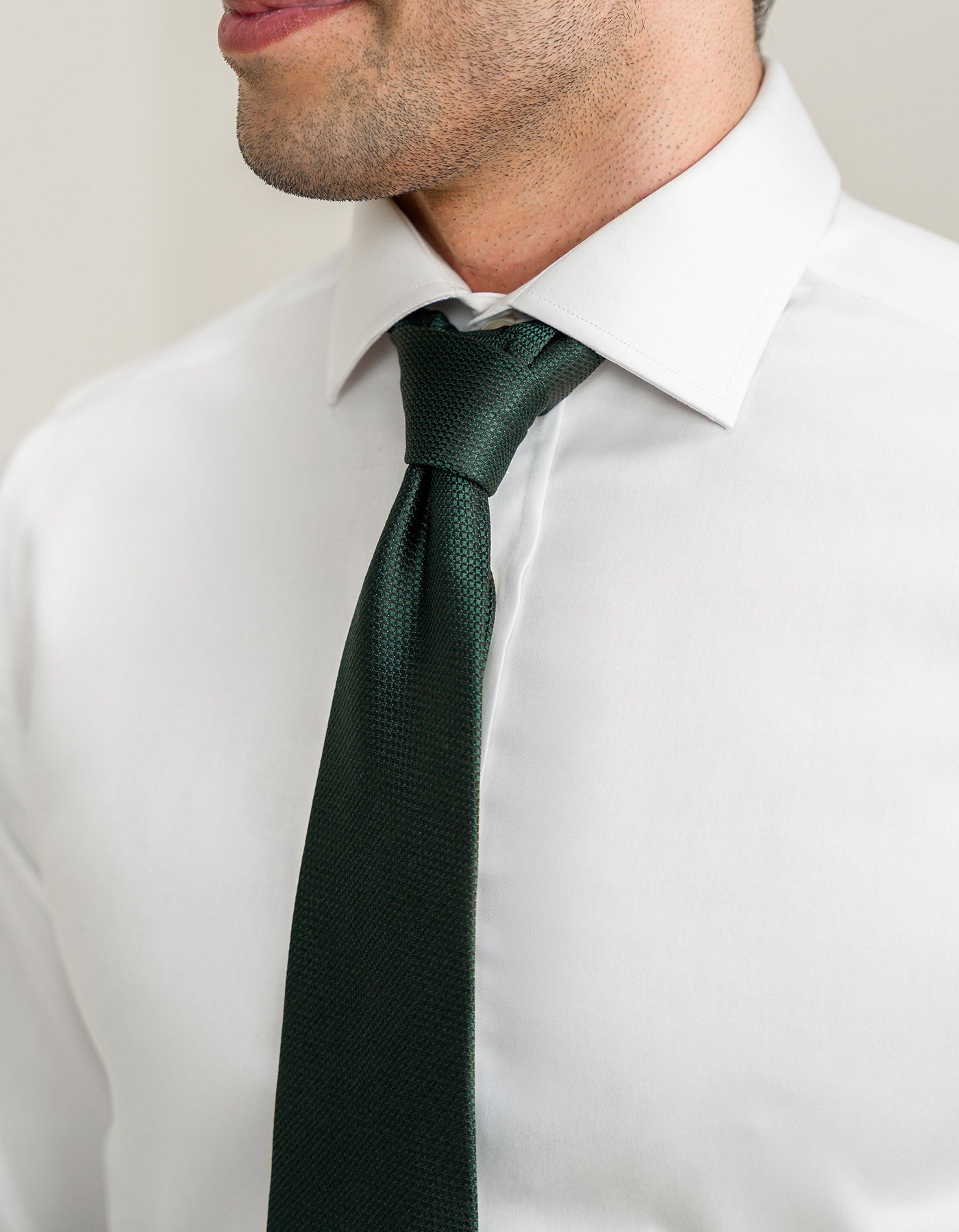 Hunter Green Self Print Silk Tie