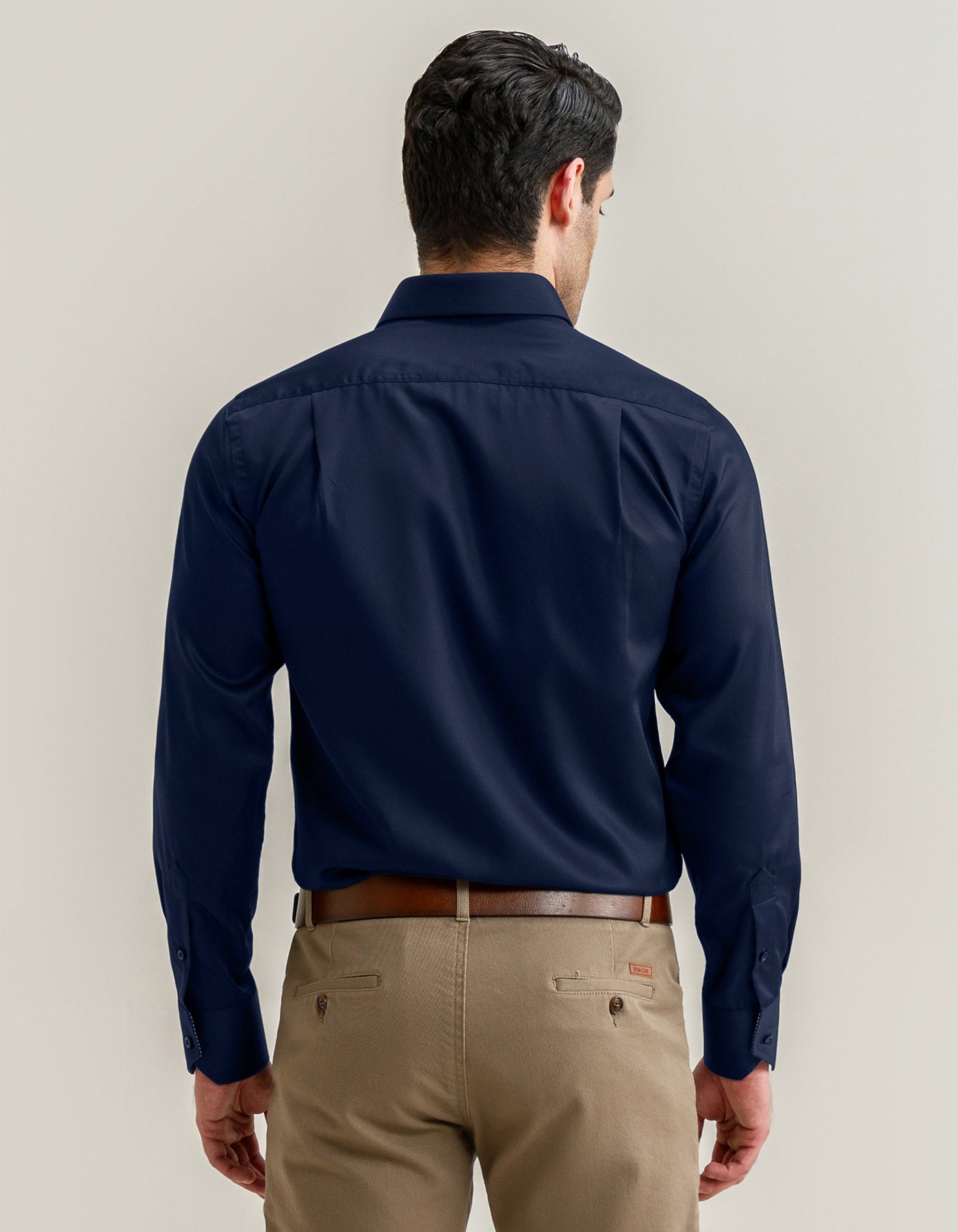 Plain Designer Satin Shirt - Navy