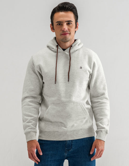 Oatmeal Plain Pullover Fleece Hoodie