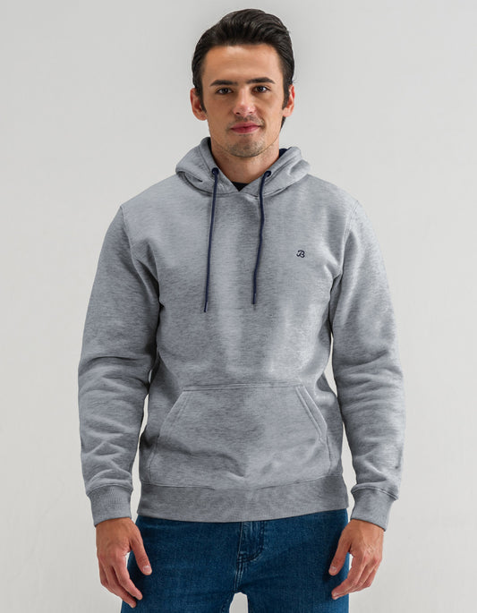 Sudadera con capucha de polar gris jaspeado